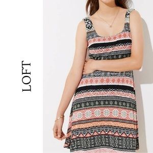 LOFT Fit & Flare Riverwalk Rayon Dress